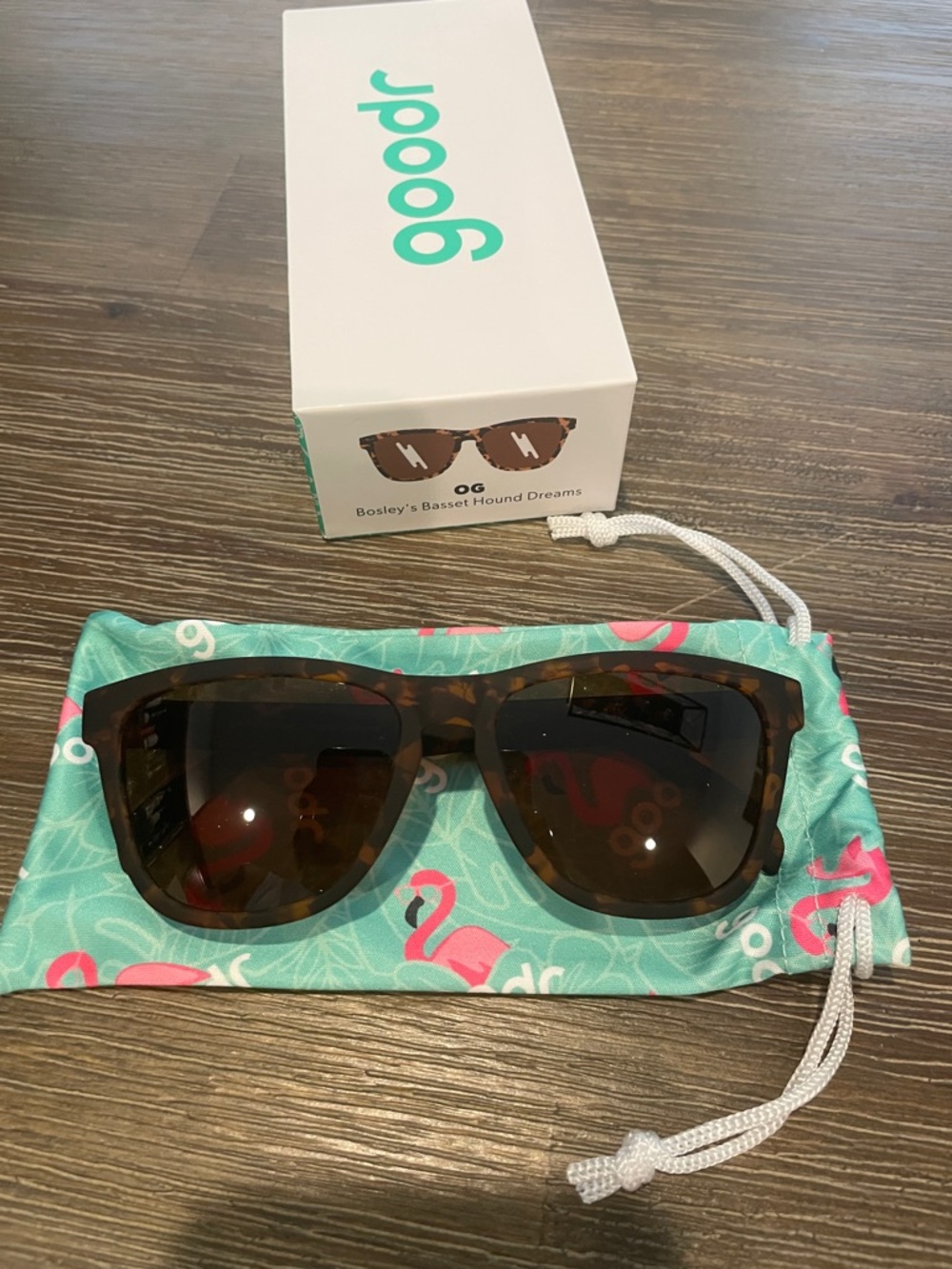 Goodr Unisex Brown Tortoise Sunglasses Brand New Bosley’s Basset Hound Dreams - Picture 3 of 3